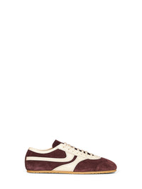 Dries Van Noten Men Dark Purple Suede Sneakers With Leather Details<Br/>