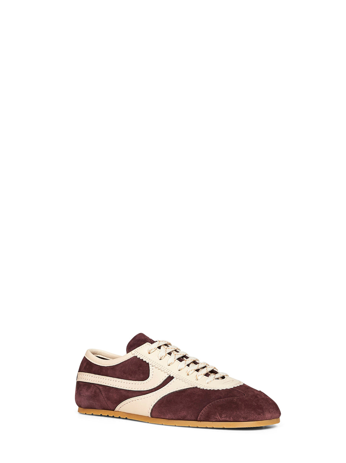 Dries Van Noten Men Dark Purple Suede Sneakers With Leather Details<Br/>