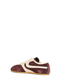 Dries Van Noten Men Dark Purple Suede Sneakers With Leather Details<Br/>
