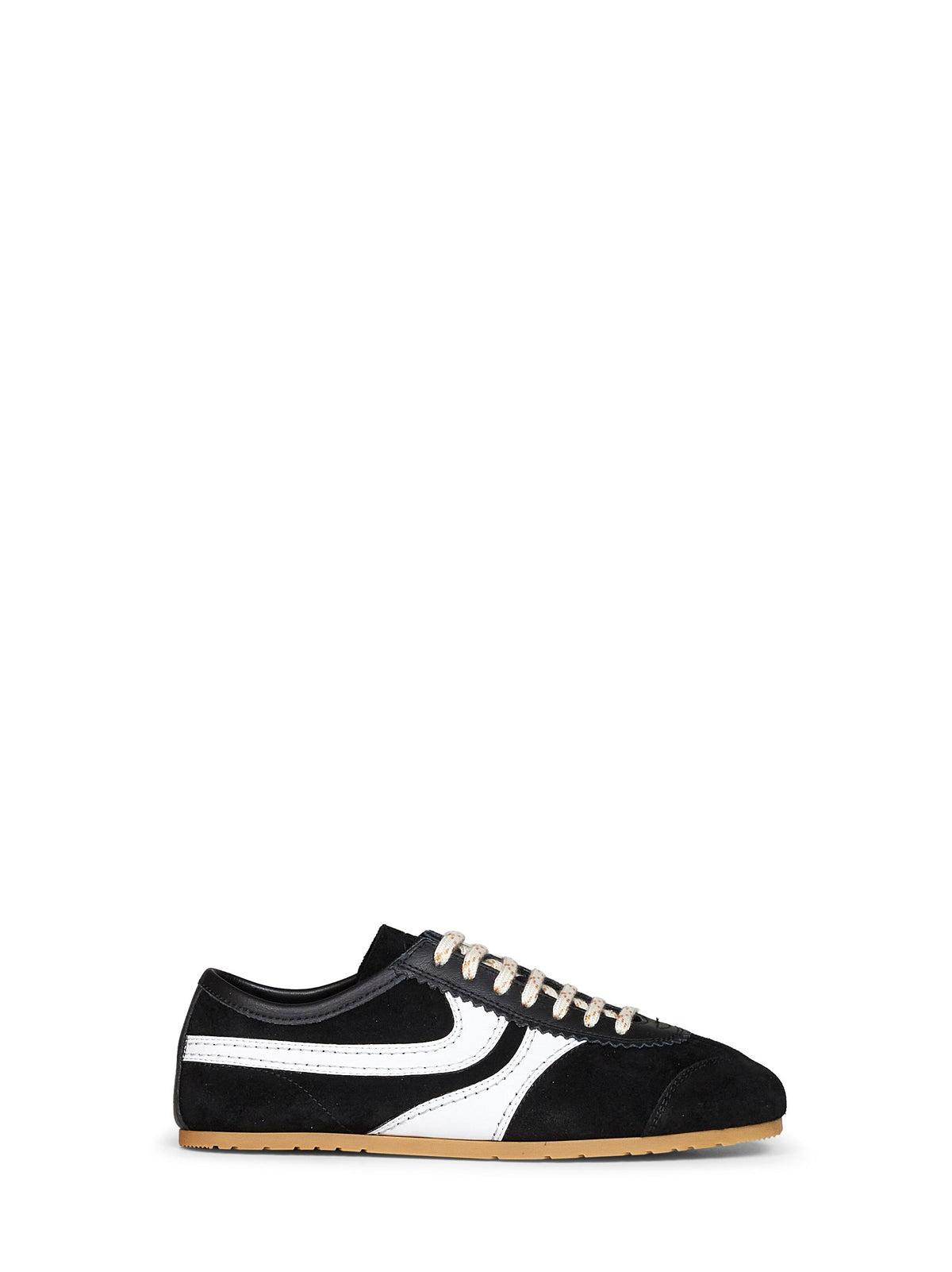 DRIES VAN NOTEN Dries Van Noten Women Black Suede Sneakers With Leather Details