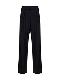 Dries Van Noten Women Black Wool Peacha Belted Trousers