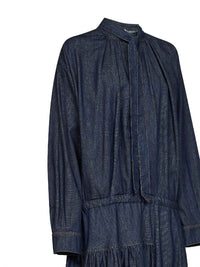 Dries Van Noten Women Indigo Cotton Denim Denvy Midi Dress
