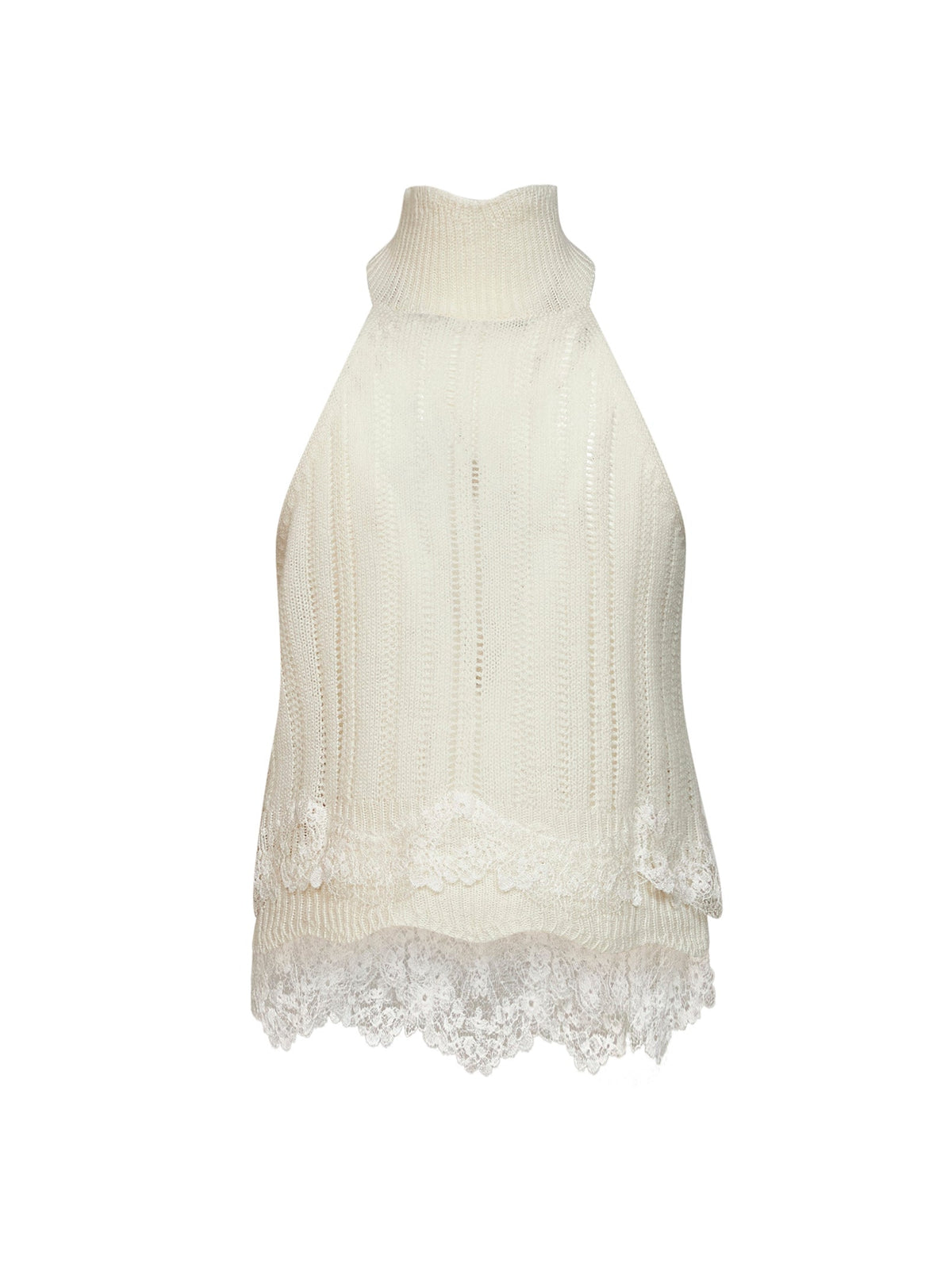 ERMANNO SCERVINO Ermanno Scervino Women Pink Cashmere Knit And Valencienne Lace Top