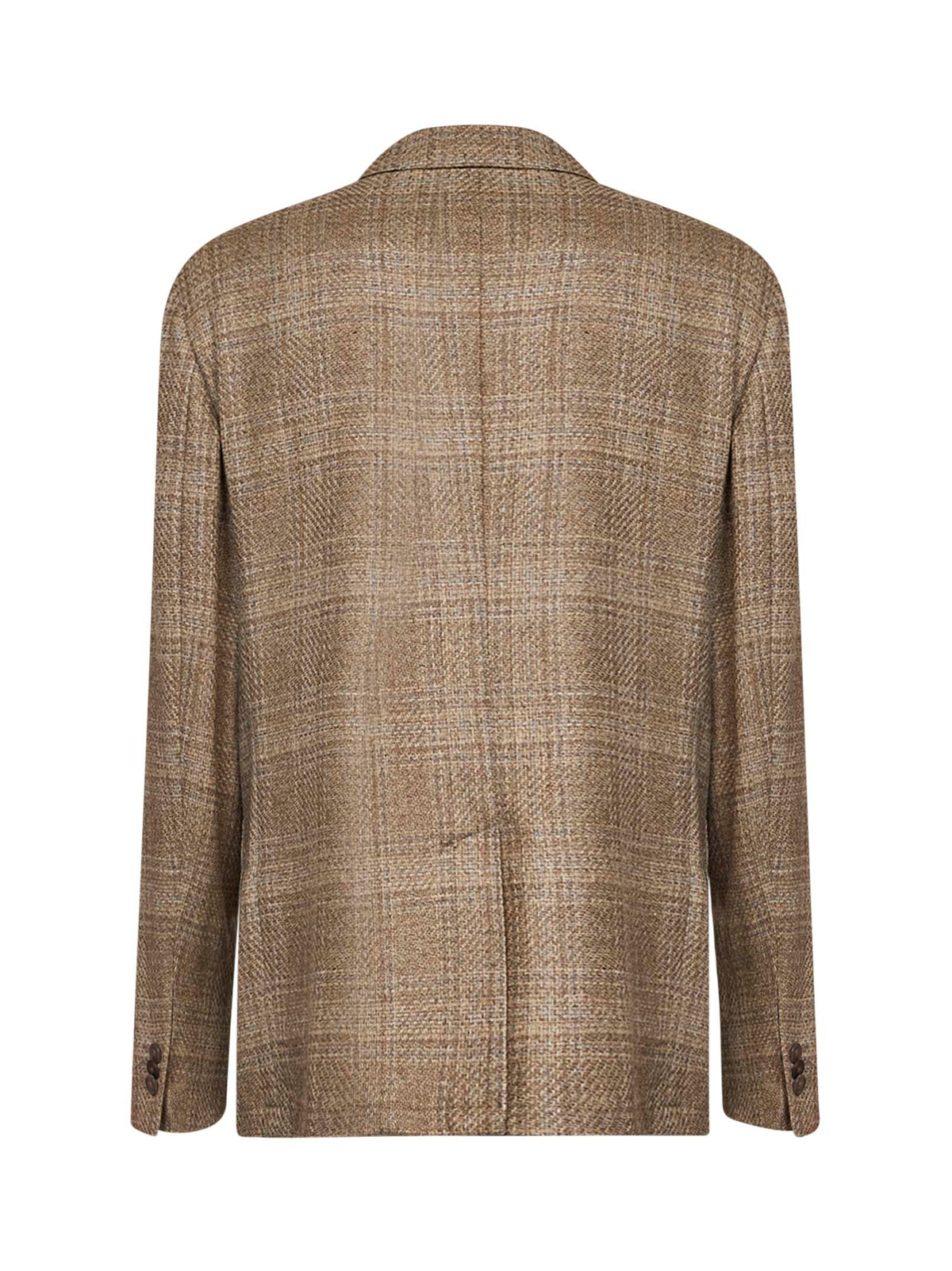 ETRO Etro Men Beige Prince Of Wales Wool Single-Breasted Blazer