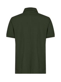 Etro Men Olive Green Cotton Piqué Pegaso-Embroidered Polo Shirt