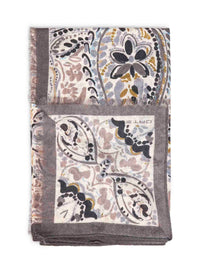 ETRO Etro Women Beige Wool And Silk Scarf With Floral Paisley Pattern