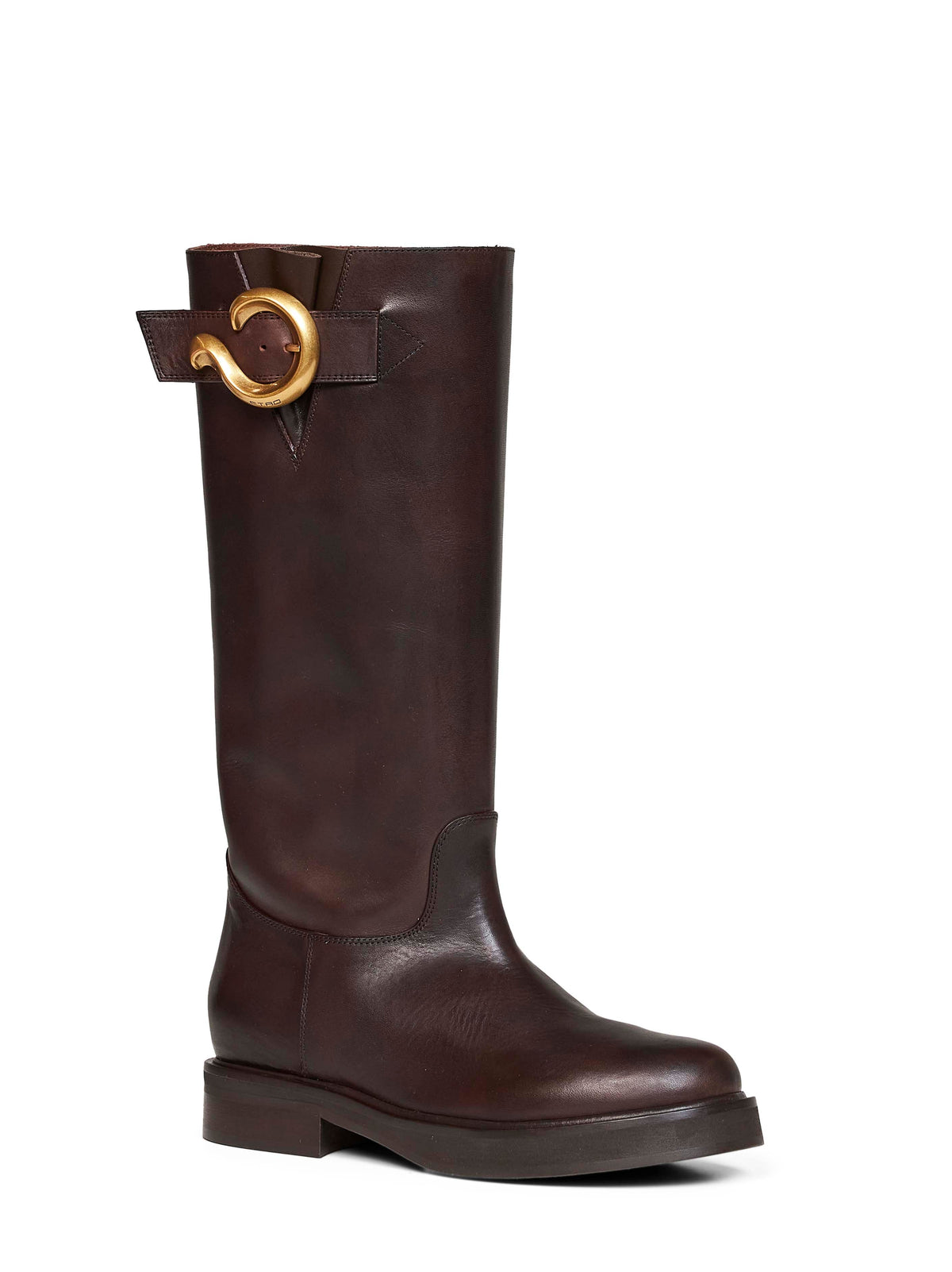 ETRO Etro Women Brown Leather High Boots With Paisley Buckle