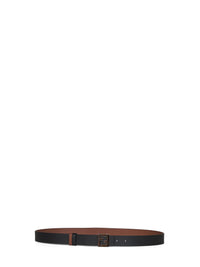 Fendi Men Black And Dark Brown Leather 30 Mm Reversible Ff Belt