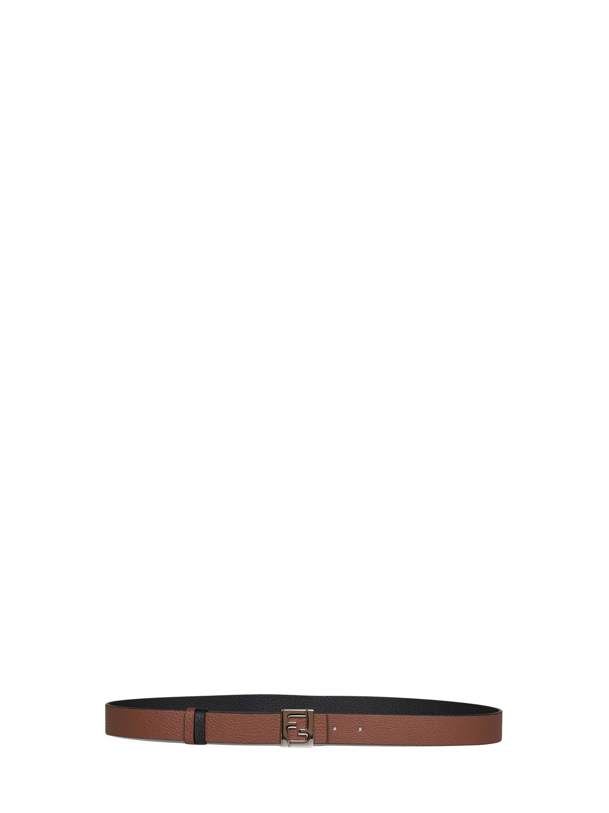 Fendi Men Black And Dark Brown Leather 30 Mm Reversible Ff Belt
