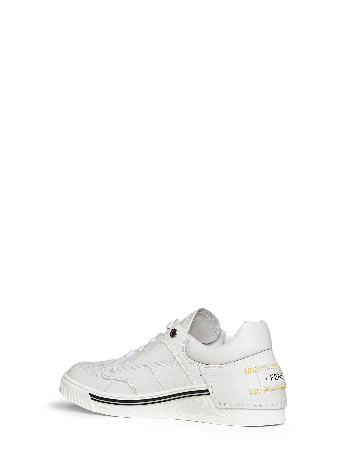 FENDI Fendi Men White Leather Fendi Fender Low-Top Sneakers