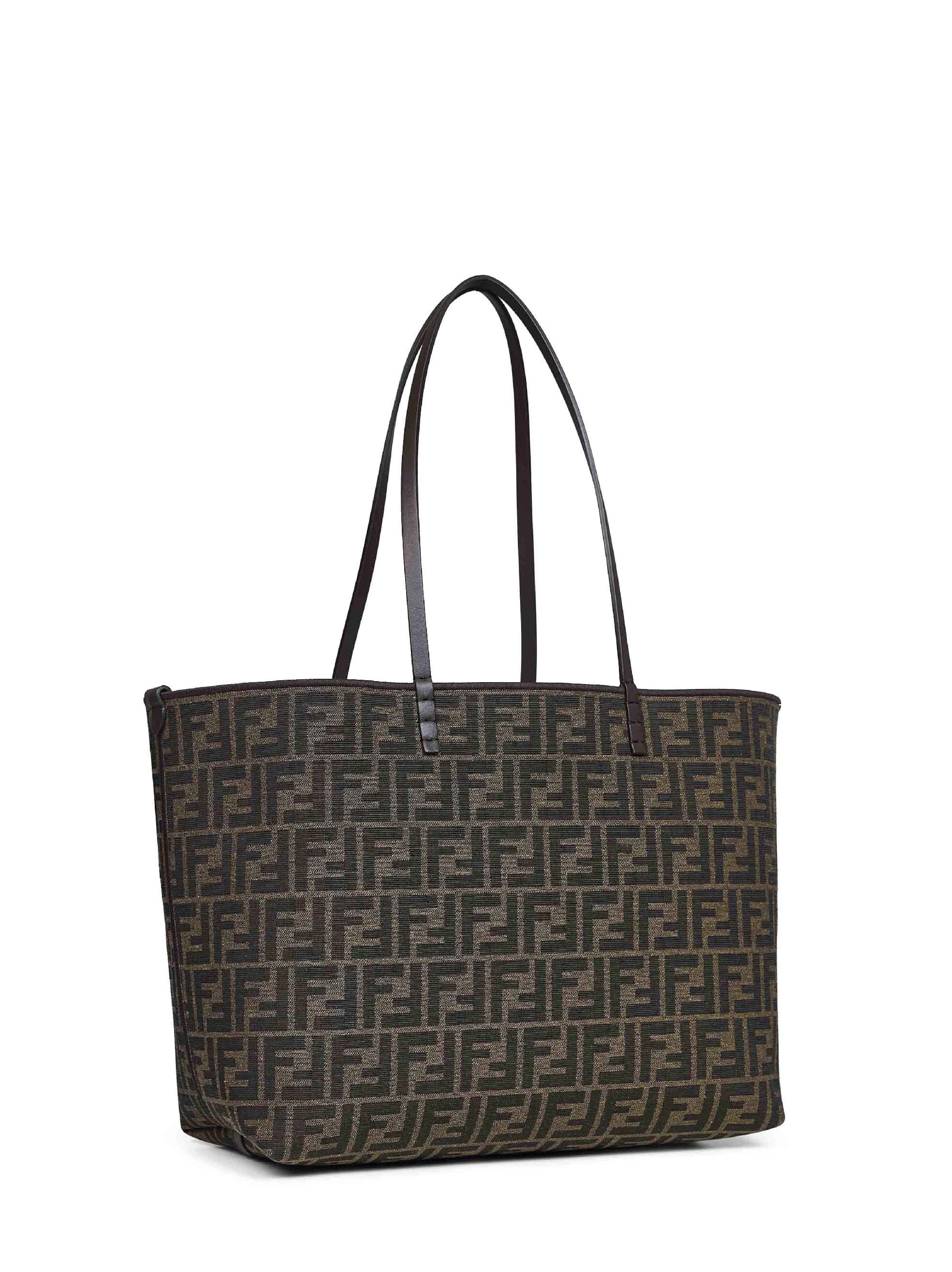 Fendi Women Tobacco Brown Reversible Roll Medium Shopper