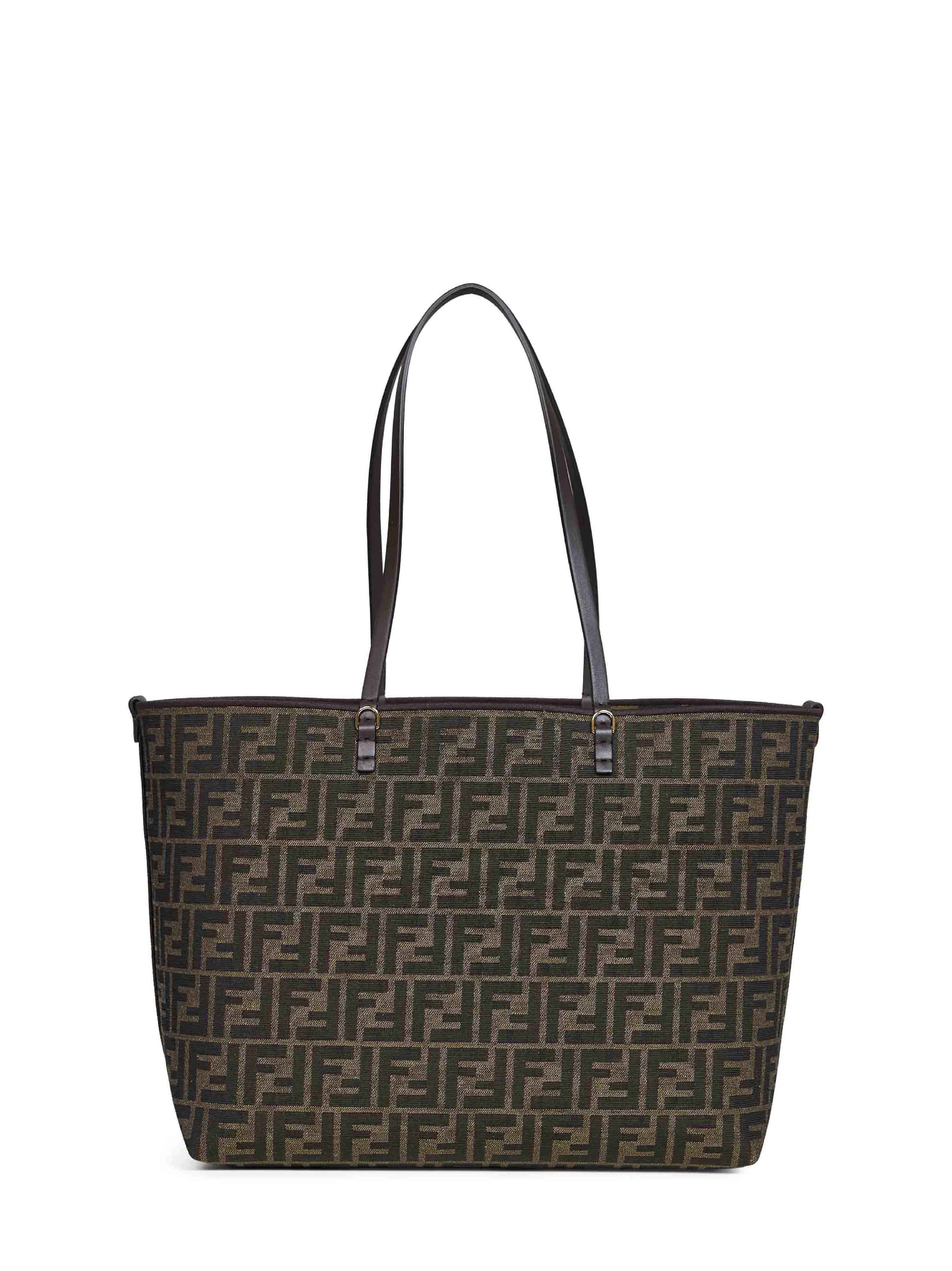 Fendi Women Tobacco Brown Reversible Roll Medium Shopper