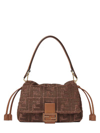 Fendi Women Sellier Brown Medium Baguette Mamma Bag