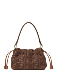 Fendi Women Sellier Brown Medium Baguette Mamma Bag