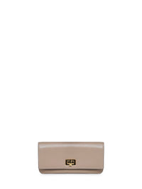 Fendi Women Dove Grey Leather Fendi Way Continental Wallet