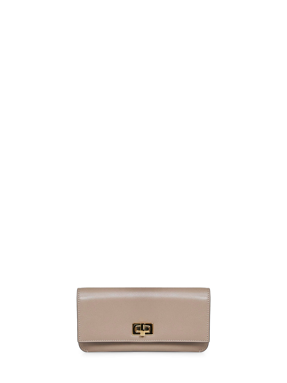 Fendi Women Dove Grey Leather Fendi Way Continental Wallet