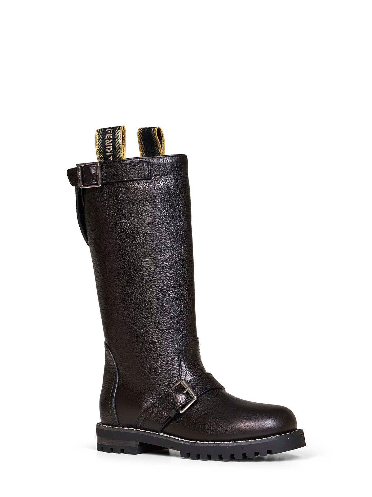 Fendi Women Black Fendi Commando Biker Boots