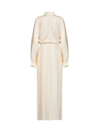 Fendi Women Ivory Silk Crêpe Jacquard Long Shirt Dress
