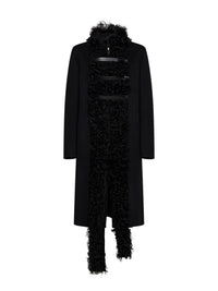 FENDI Fendi Women Black Double-Sided Wool-Blend And Shearling Coat