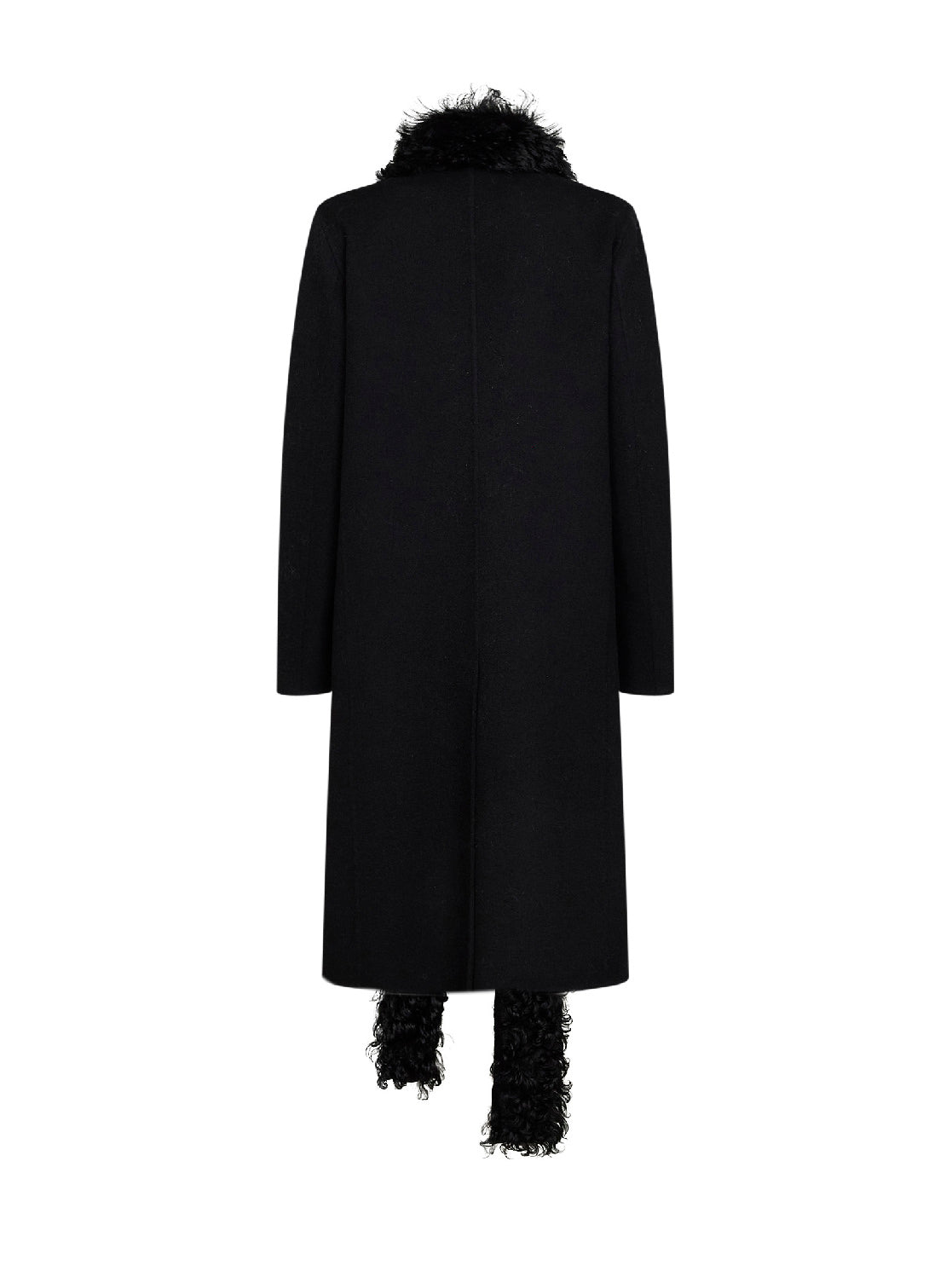 FENDI Fendi Women Black Double-Sided Wool-Blend And Shearling Coat