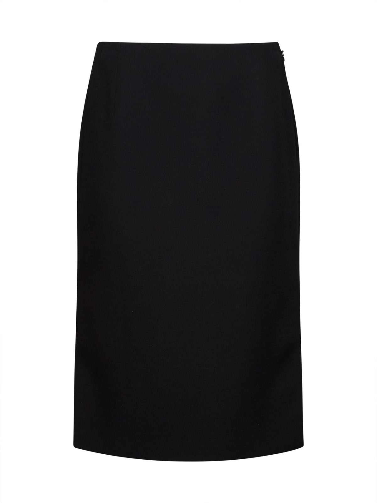 Fendi Women Black Wool And Silk Midi Pencil Skirt