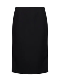 Fendi Women Black Wool And Silk Midi Pencil Skirt