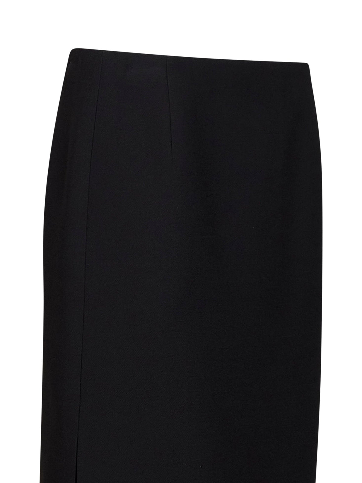 Fendi Women Black Wool And Silk Midi Pencil Skirt