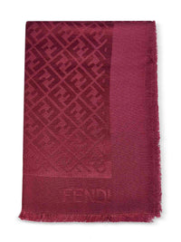 Fendi Silk Women Cherry Silk And Wool Ff Shawl