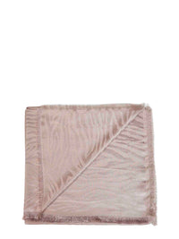 Fendi Silk Women Taupe Tiger Animalier Silk And Cashmere Jacquard Stole