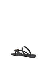 FERRAGAMO Ferragamo Women Black Rubber Vara Bow Thong Sandals