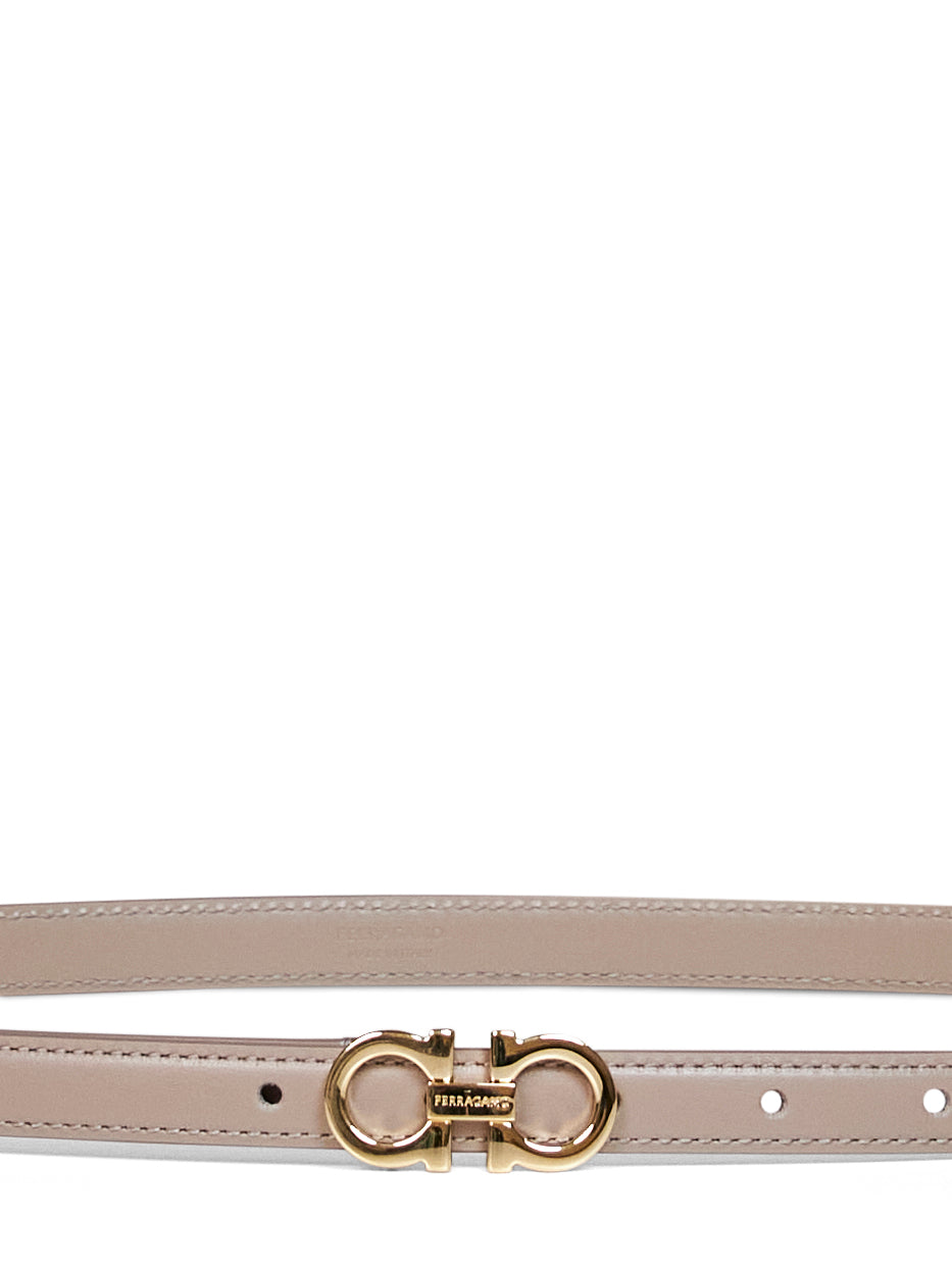 FERRAGAMO Ferragamo Women Warm Taupe Calf Leather Gancini Belt