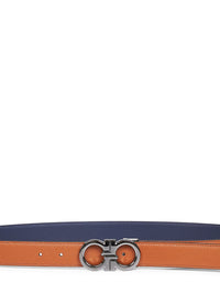 Ferragamo Men Two-Tone Gancini Reversible Belt