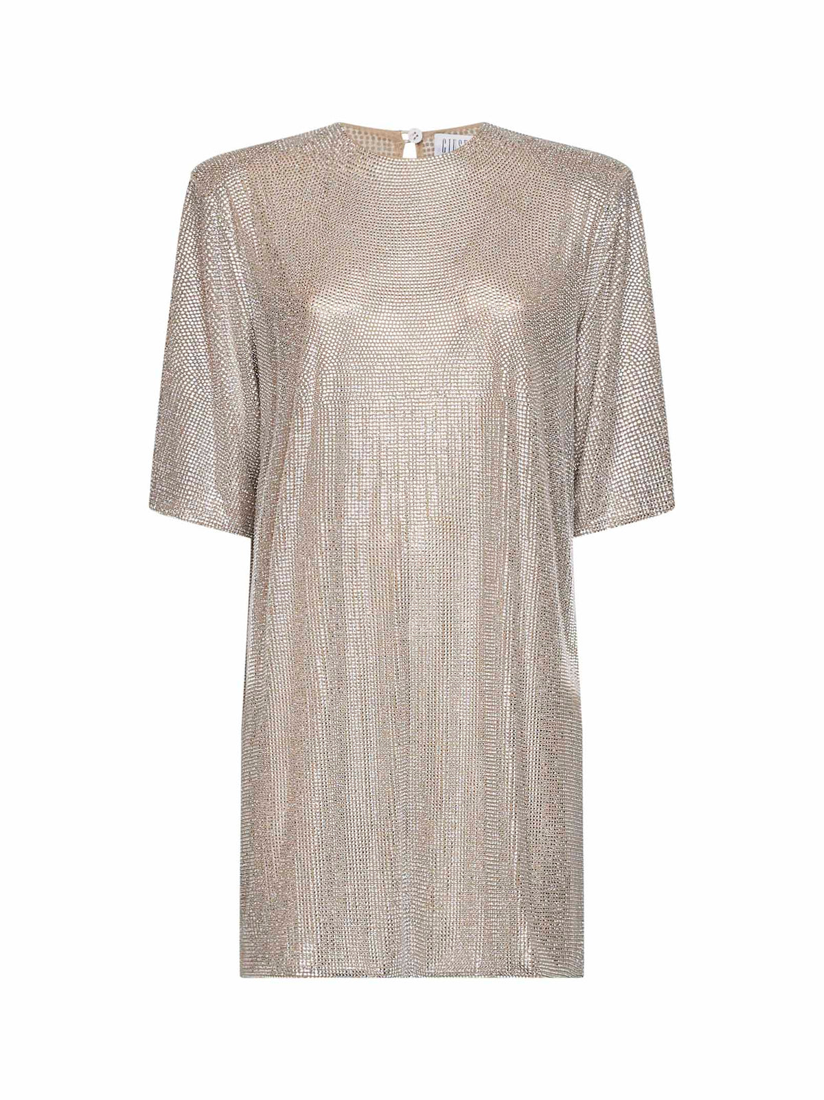 GIUSEPPE DI MORABITO Giuseppe Di Morabito Women Silver Crystal-Embellished Tulle T-Shirt Mini Dress