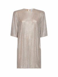 GIUSEPPE DI MORABITO Giuseppe Di Morabito Women Silver Crystal-Embellished Tulle T-Shirt Mini Dress