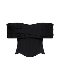 Giuseppe Di Morabito Women Black Stretch Canvas Off-The-Shoulder Bustier Top