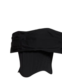 Giuseppe Di Morabito Women Black Stretch Canvas Off-The-Shoulder Bustier Top
