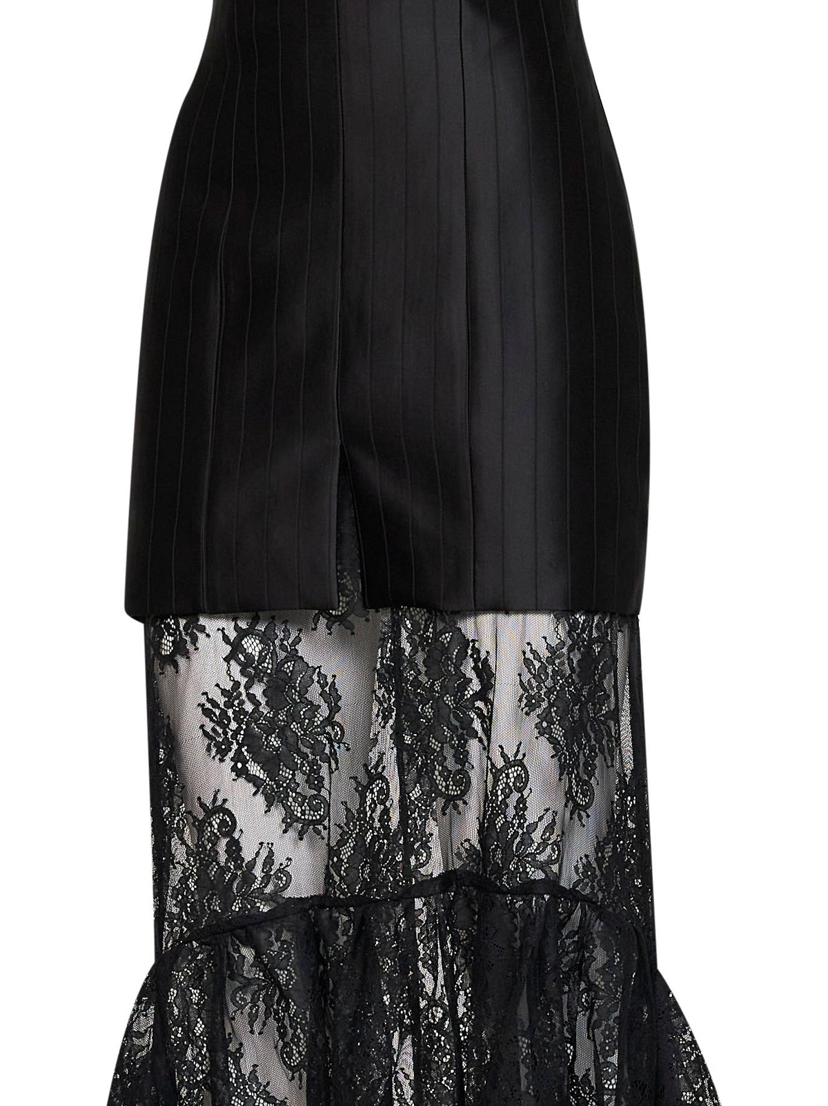 GIUSEPPE DI MORABITO Giuseppe Di Morabito Women Black Striped Satin Jacquard Bustier Dress With Lace Skirt