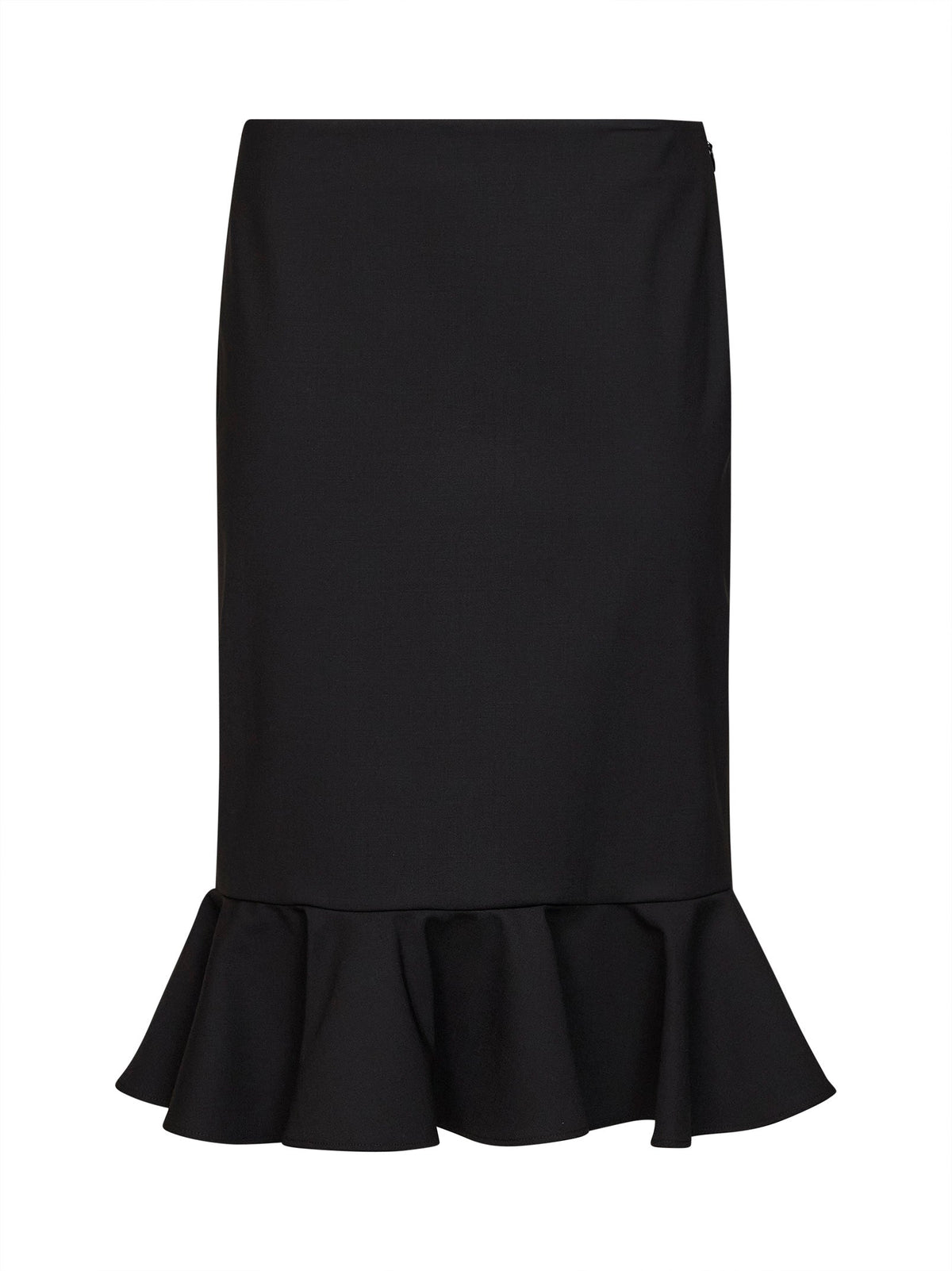 Giuseppe Di Morabito Women Black Virgin Wool Midi Skirt With Ruffle