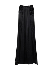 Giuseppe Di Morabito Women Black Satin Maxi Skirt With Jeweled Detail