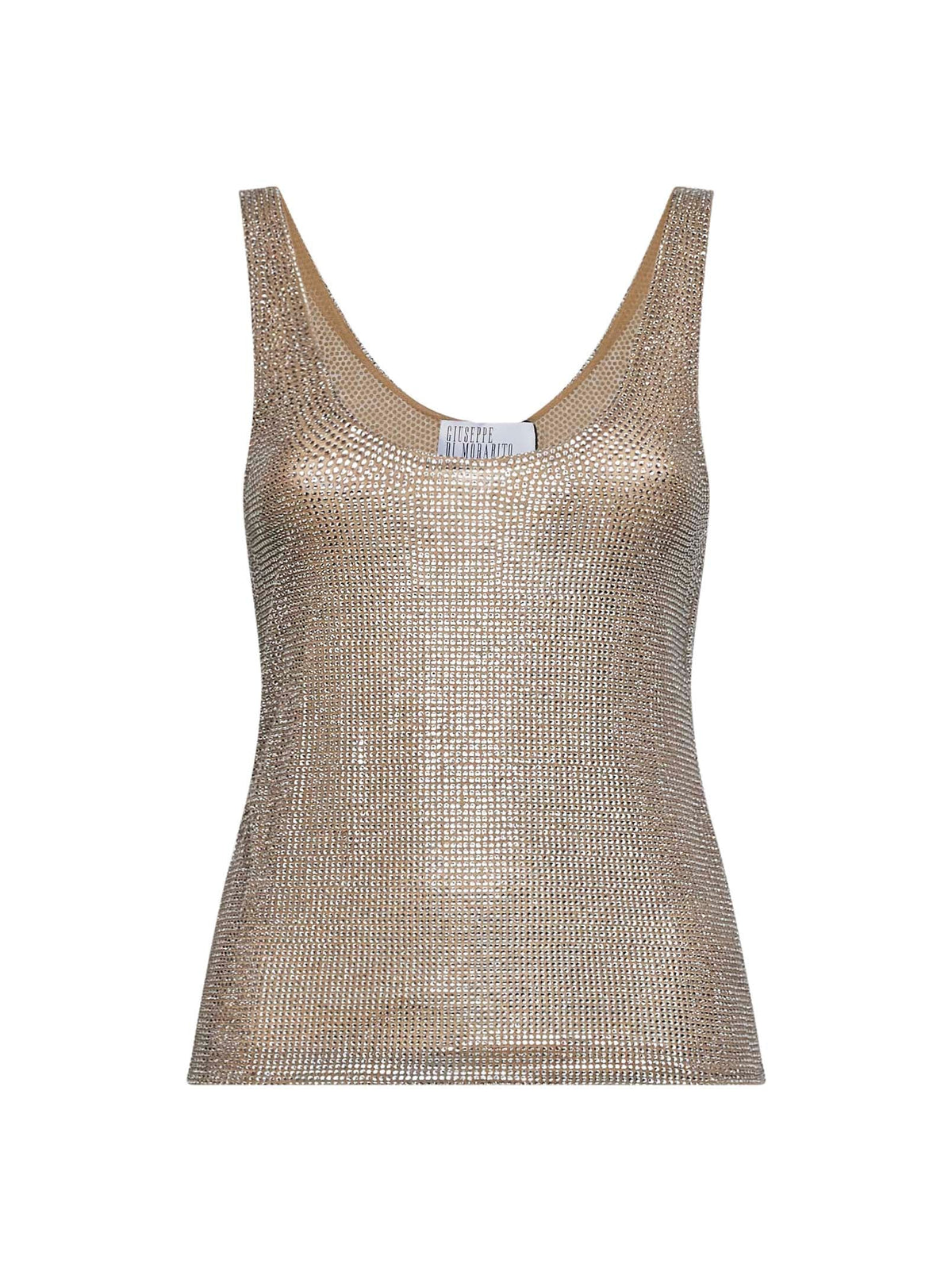 GIUSEPPE DI MORABITO Giuseppe Di Morabito Women Silver Crystal-Embellished Tulle Tank Top