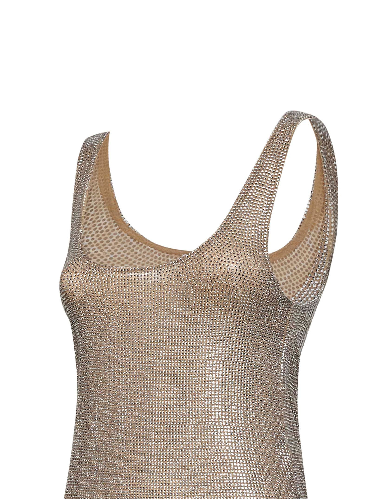 GIUSEPPE DI MORABITO Giuseppe Di Morabito Women Silver Crystal-Embellished Tulle Tank Top