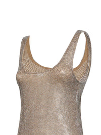 GIUSEPPE DI MORABITO Giuseppe Di Morabito Women Silver Crystal-Embellished Tulle Tank Top