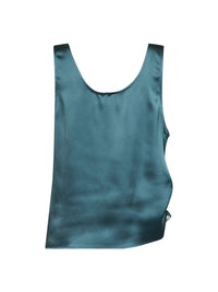 GIUSEPPE DI MORABITO Giuseppe Di Morabito Women Oil Green Satin Draped Top
