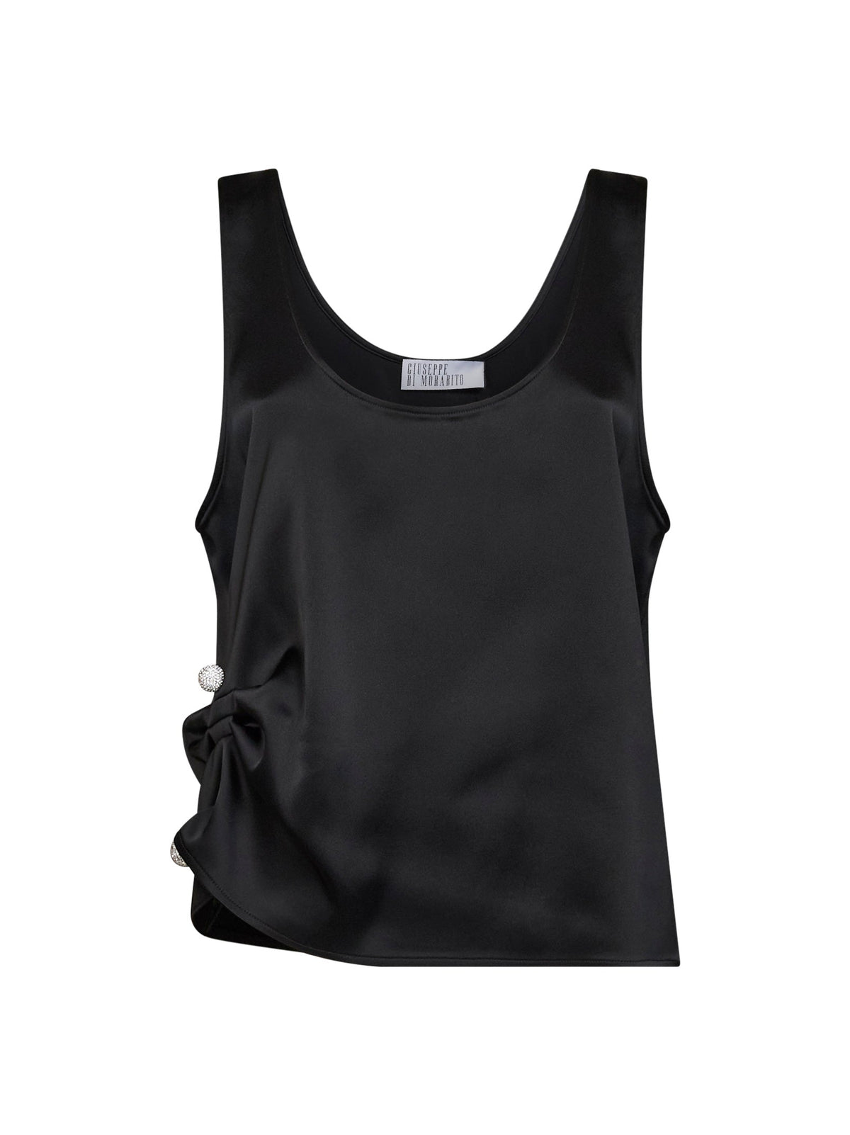 Giuseppe Di Morabito Women Black Satin Draped Top