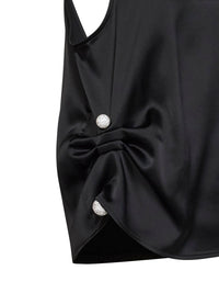 Giuseppe Di Morabito Women Black Satin Draped Top