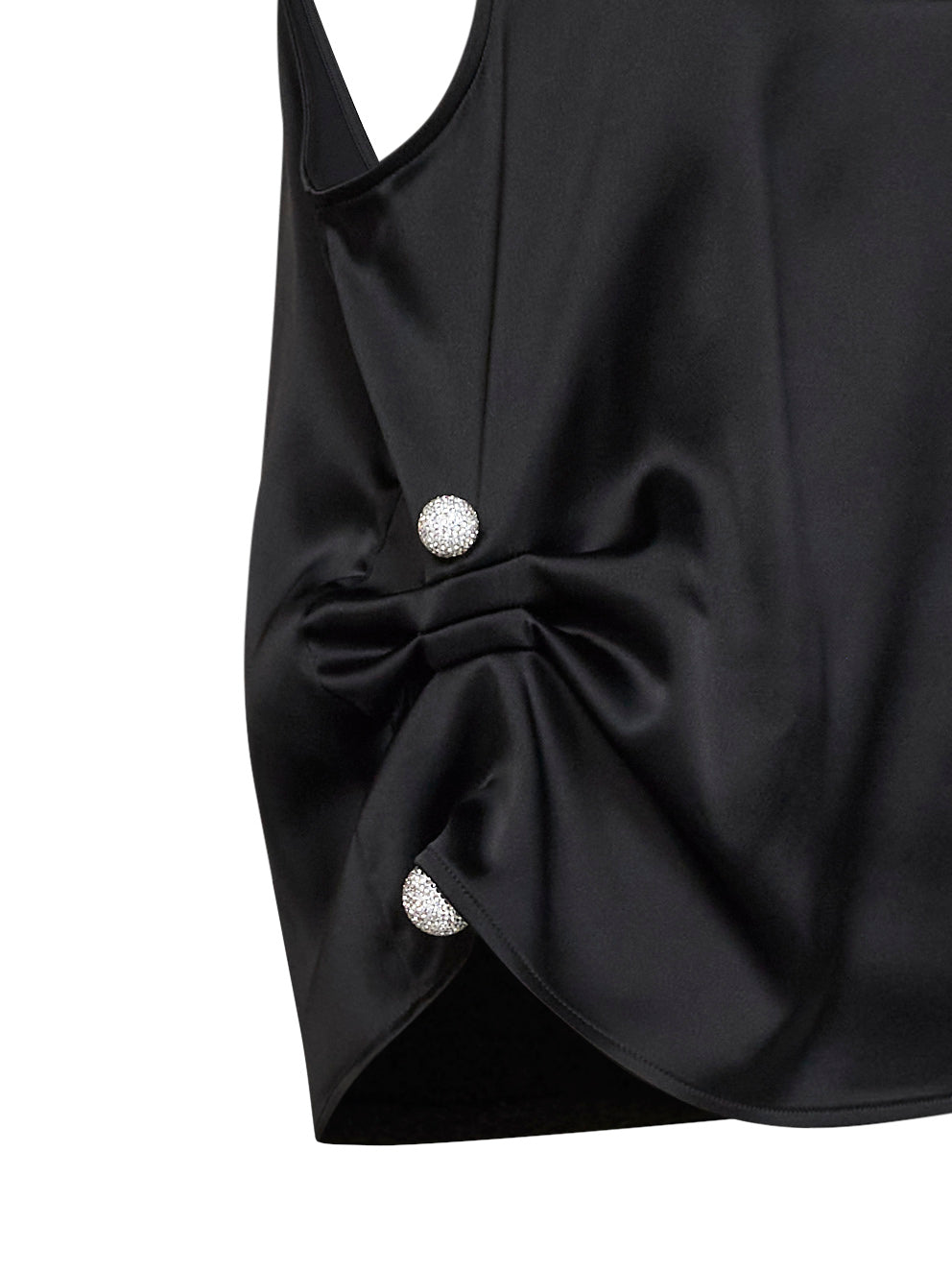 Giuseppe Di Morabito Women Black Satin Draped Top