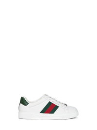 Gucci Men White Leather Gucci Ace Sneakers
