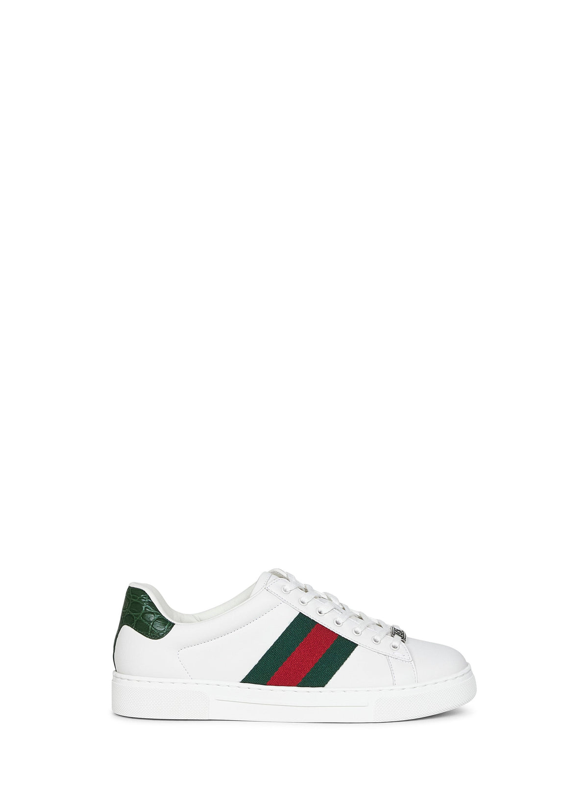 Gucci Men White Leather Gucci Ace Sneakers