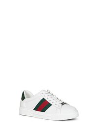 Gucci Men White Leather Gucci Ace Sneakers