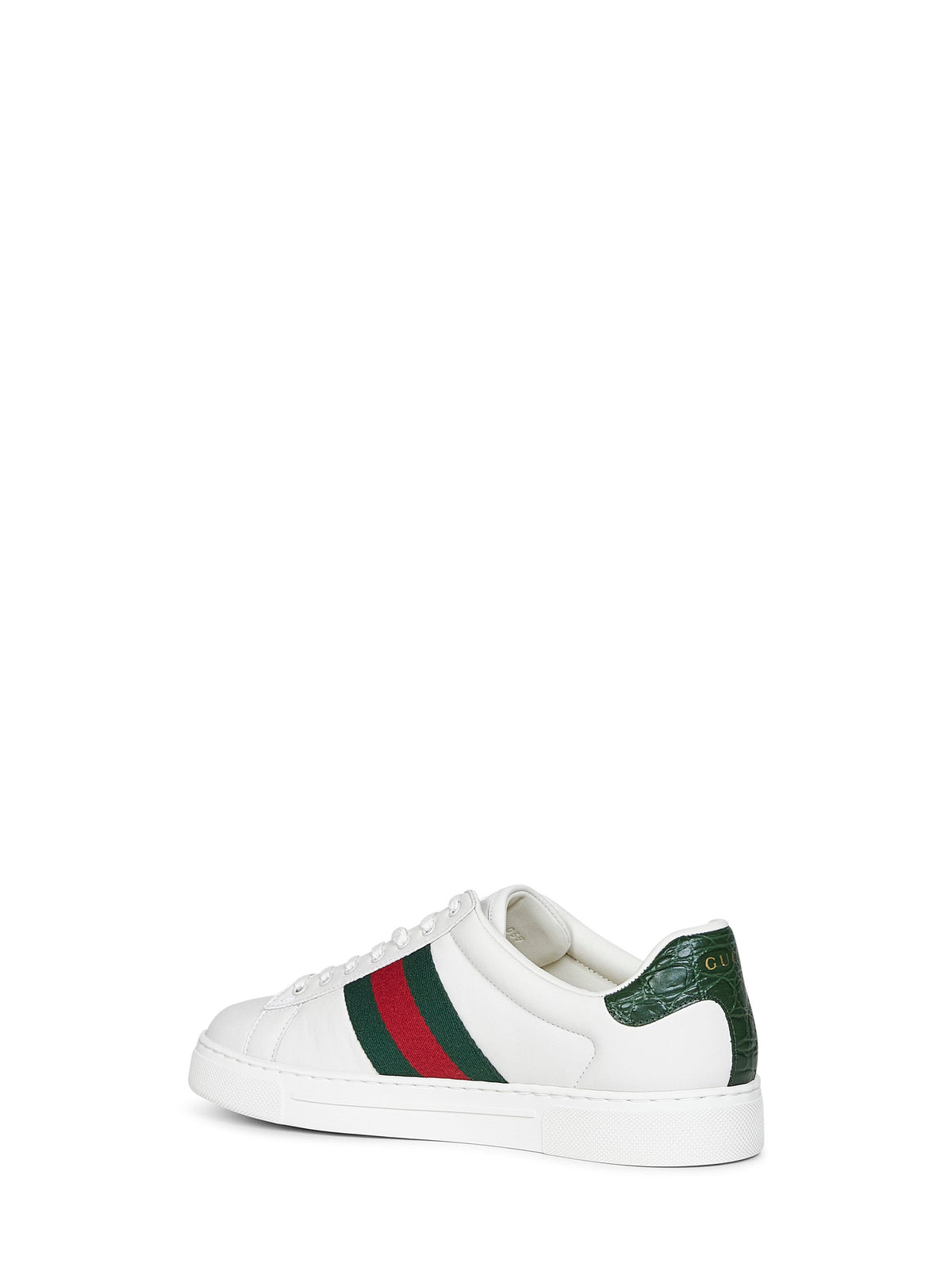 Gucci Men White Leather Gucci Ace Sneakers